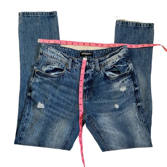 Crooks & Castles Men's Straight Jeans Waist 30  - Distressed Blue - Picture 5 of 10